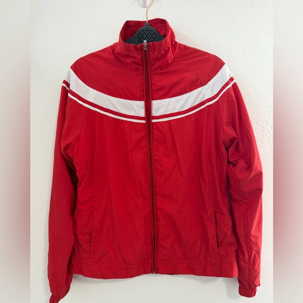Sergio Tacchini Red Track Jacket Windbreaker Full Zip Logo Men’s M